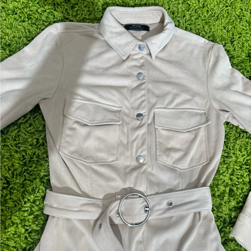 Creamy suede trench coat/dress - Picture 5 of 7